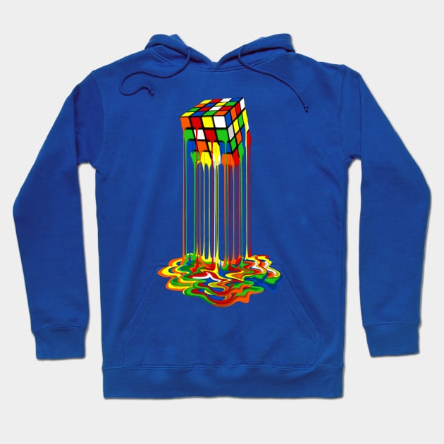 Rainbow Abstraction melted rubix cube Hoodie by Dezigner007